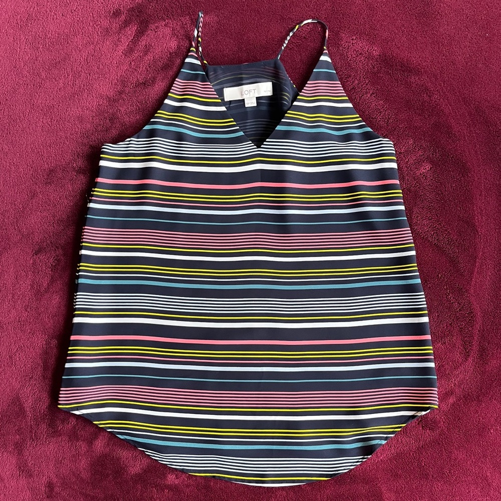 LOFT Multicolor Striped Camisole- Like new